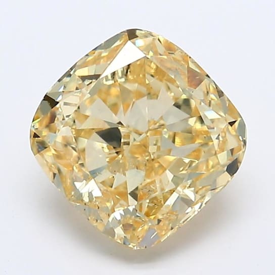 2.12ct Deep Yellow Cushion Lab-Grown Diamond SI1 Clarity IGI Certified