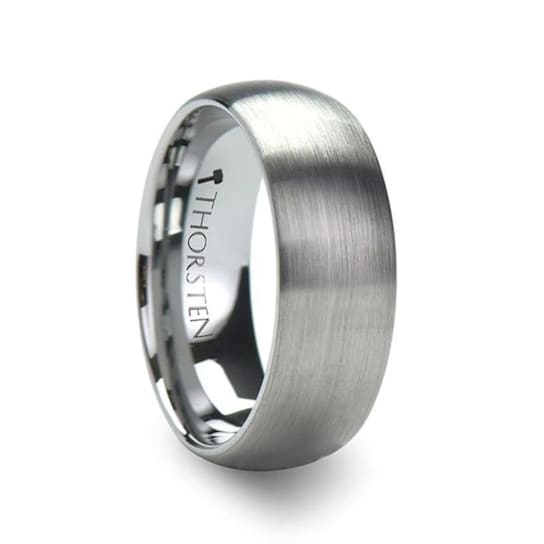PERSEUS Domed with Brushed Finish Tungsten Band 8mm