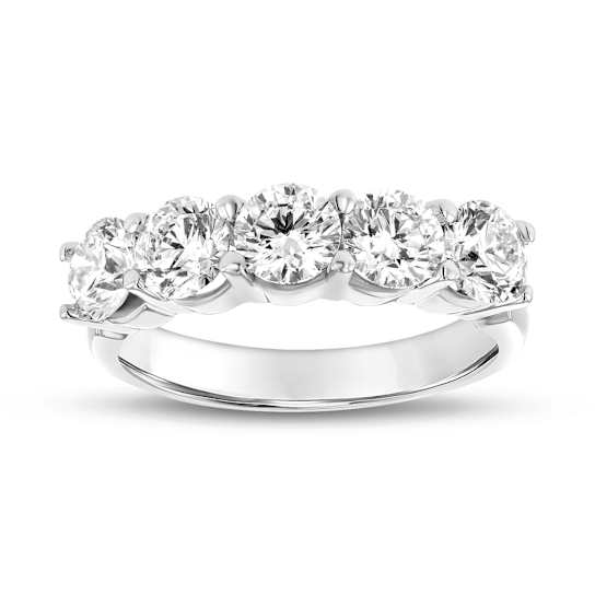 2.00ctw 5 Stone Wedding Band 14k White Gold