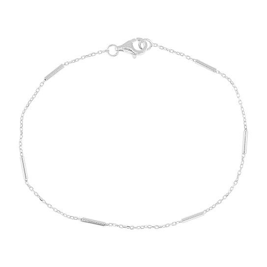 Dainty Bar Station Bracelet In Sterling Silver