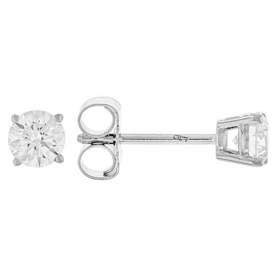 Lab-Grown Diamond Solitaire Stud Earrings 0.50ctw In 10K White Gold