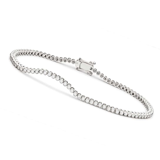 CZ Bezel-Set Tennis Bracelet In Sterling Silver