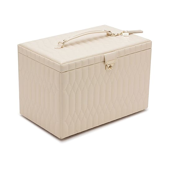 Caroline Extra Large Jewelry Box Ivory By Wolf