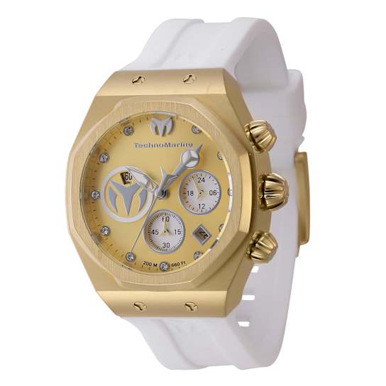 Technomarine Reef 40.0mm Yellow Dial and Bezel White Silicone Strap
Chronograph Quartz Watch