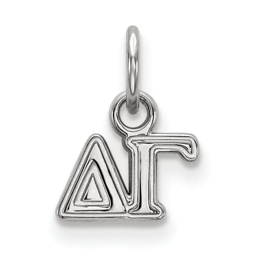 Rhodium Over Sterling Silver LogoArt Delta Gamma Extra Small Pendant