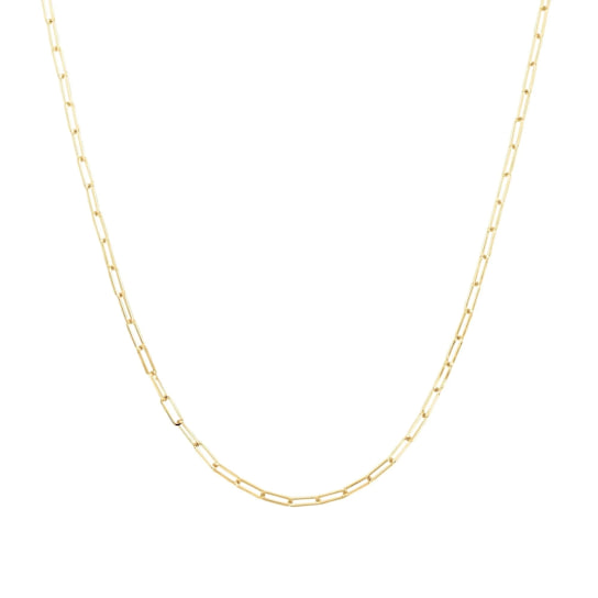 18k Yellow Gold Plated Sterling Silver 2.0mm Paperclip Chain - 18"