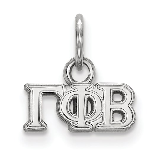 Rhodium Over Sterling Silver LogoArt Gamma Phi Beta Extra Small Pendant