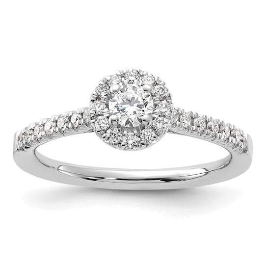 Rhodium Over 14K White Gold Eternal Promise Lab Grown Diamond Halo
Complete Ring 0.508ctw
