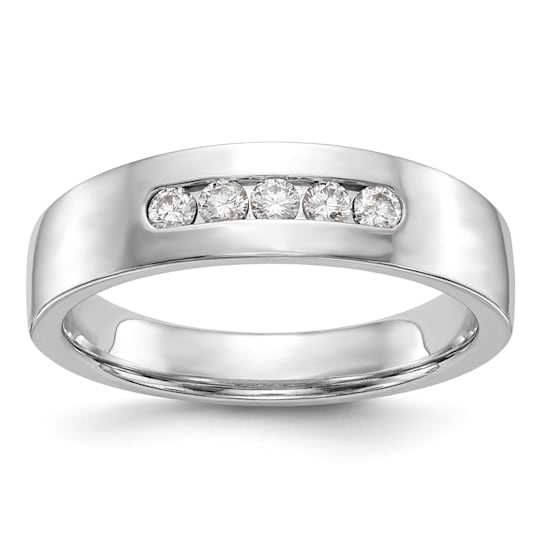 Rhodium Over 14K White Gold Lab Grown Diamond SI1/SI2, G H I, 5-Stone
Men's Channel Band