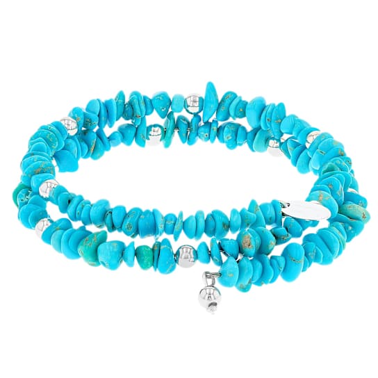 Turquoise Wrap Bracelet In Sterling Silver