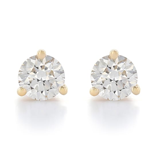 Certified White Lab-Grown Diamond H-I SI 14k Yellow Gold Martini Stud
Earrings 1.50ctw