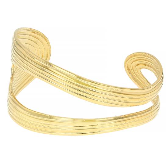 Wide Open Cuff Bracelet In Gold-Tone