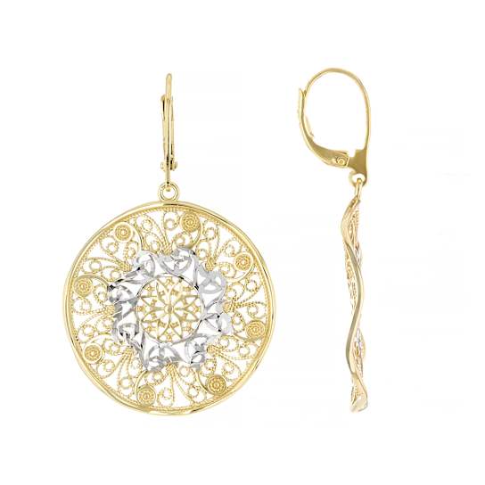 Circle Filigree Earrings In 18K Gold Over Sterling Silver