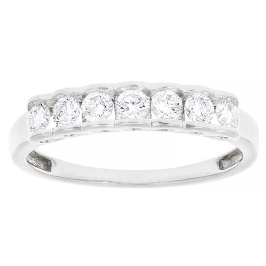 Polished Lab-Grown Diamond Band Ring 0.45ctw In Sterling Silver