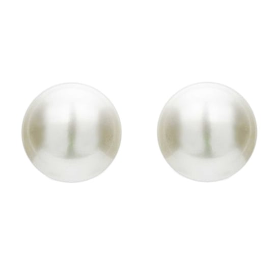 Pear Shape Pearl Simulant Stud Earrings In Sterling Silver