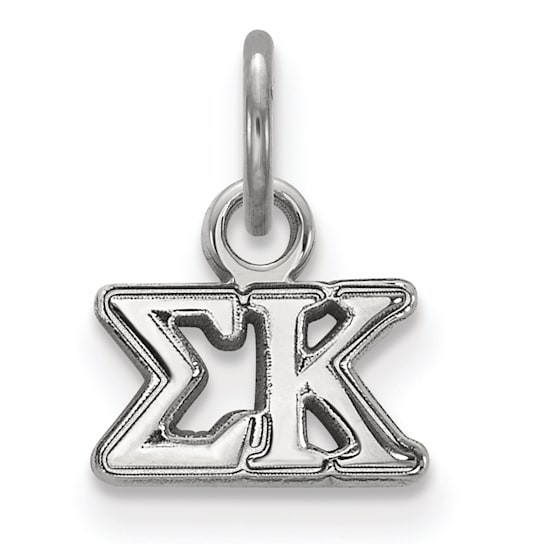 Rhodium Over Sterling Silver LogoArt Sigma Kappa Extra Small Pendant