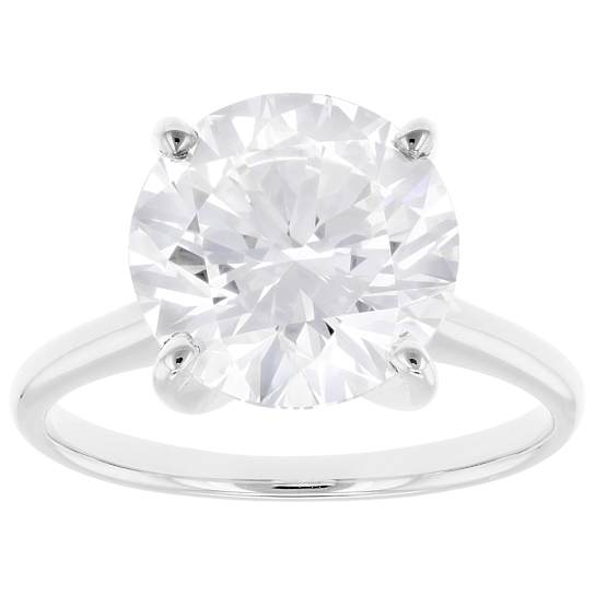 Lab-Grown Diamond Solitaire Ring In 14K White Gold 5.00ct