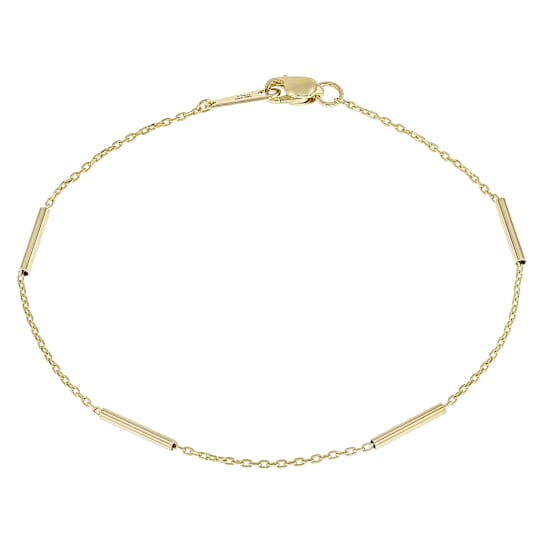 Gold Bar Station Bracelet In 10K Gold