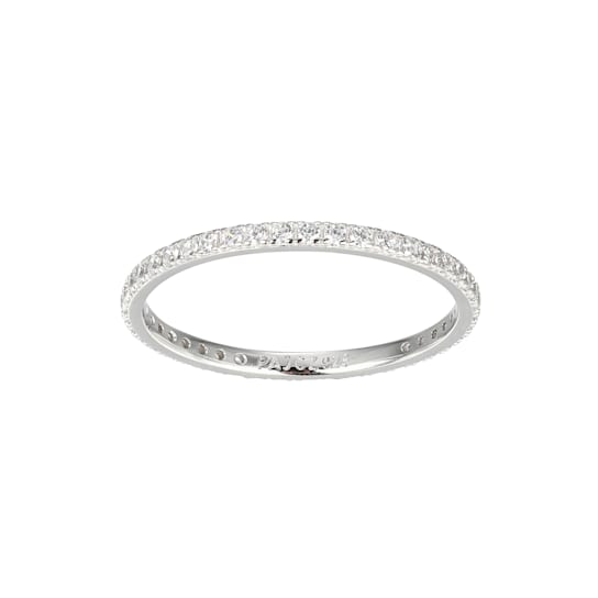 White Cubic Zirconia Rhodium Over Sterling Silver Ring 0.63ctw