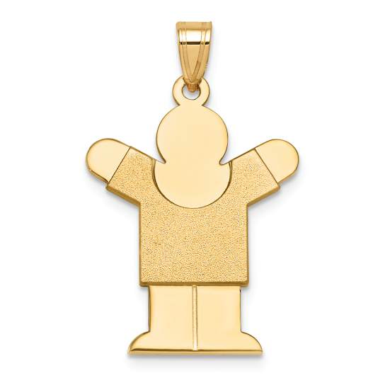 14k Yellow Gold Satin Boy Hug Charm