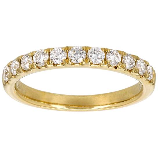 Polished Lab-Grown Diamond Band Ring 0.50ctw In 14K Gold Over Sterling Silver