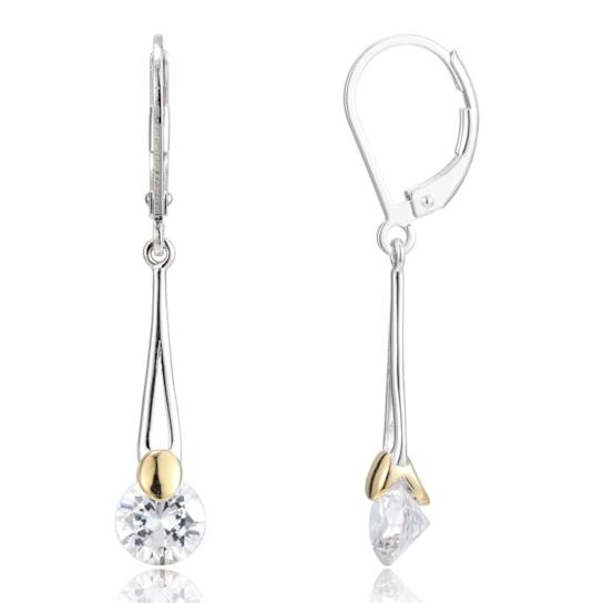 White Cubic Zirconia Rhodium And 18k Yellow Gold Over Sterling Silver
Earrings 3.31ctw