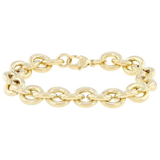Chunky Rolo Chain Bracelet 18K Gold Over Bronze