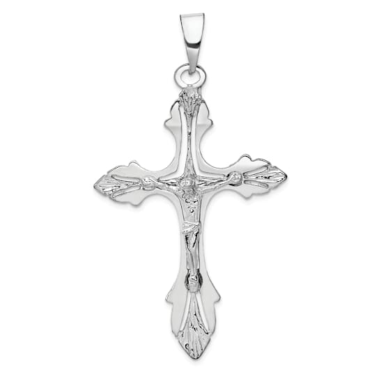Rhodium Over 14k White Gold Crucifix Pendant