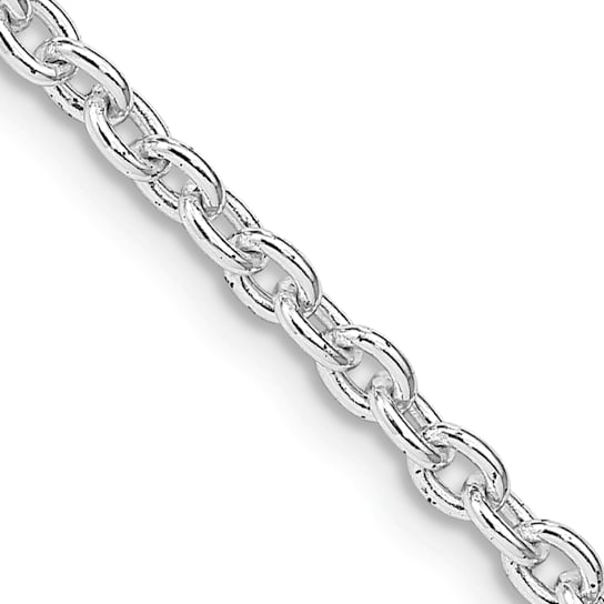 Rhodium Over Sterling Silver 2.75mm Cable Chain