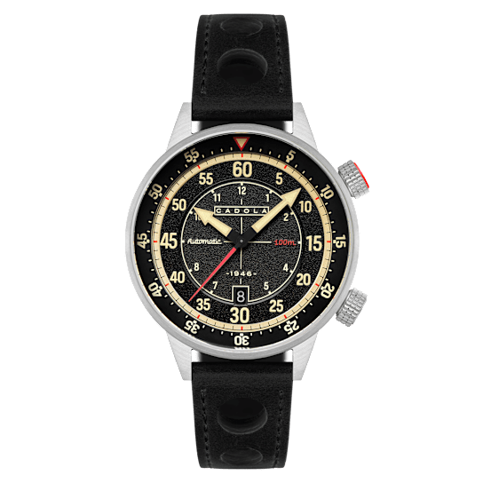 Cadola Rally Timer Black Dial White Bezel Black Stainless Steel Band
Automatic Watch