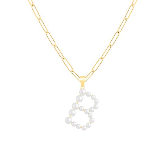 Letter B Initial Cultured Pearl Pendant Necklace In 18K Gold Over
Sterling Silver