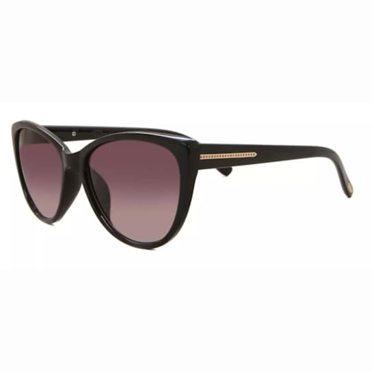 OSCAR by Oscar de la Renta Black Cat Eye Frame / Smoke Gradient Lenses Sunglasses