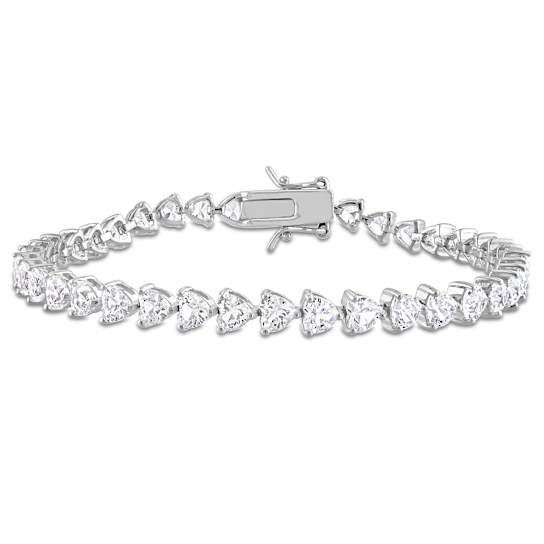 Created White Sapphire Sterling Silver Bracelet 10ctw