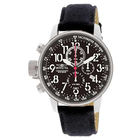 Invicta I-Force Men's 46mm Black Dial Canvas Band Quartz Watch