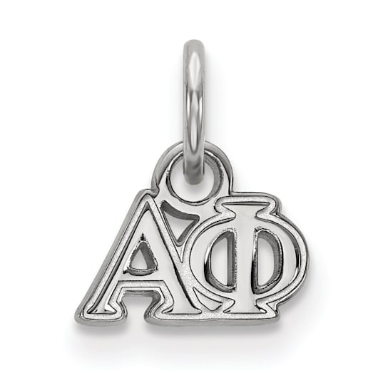 Rhodium Over Sterling Silver LogoArt Alpha Phi Extra Small Pendant