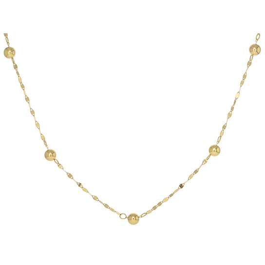 Petali Bead Station Necklace in 14K Yellow Gold