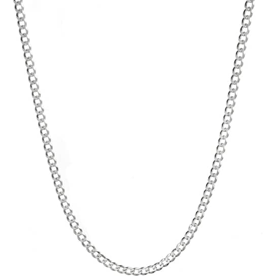 Cuban Link Chain Necklace 2mm In Sterling Silver 24 Inch