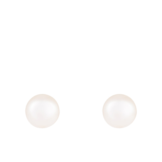 14k Yellow Gold 9-10mm White Freshwater Pearl Stud Earrings