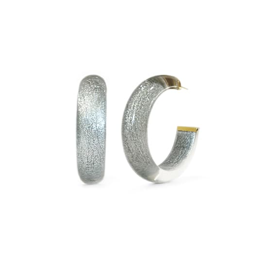 14K Yellow Gold Over Sterling Silver Small Illusion Acrylic Hoop
Earrings in Pixi