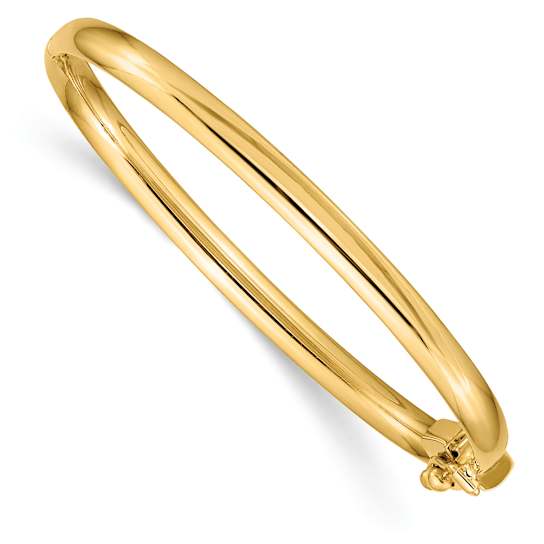 14k Yellow Gold Polished 3.75mm Hinged Baby Bangle
