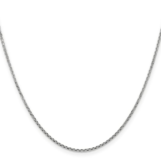 14k White Gold 1.45mm Solid Diamond Cut Cable Chain 18 Inches