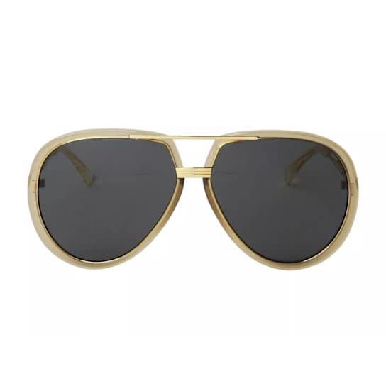 Gucci Yellow and Gold Tone Aviator Frame / Green Lens Sunglasses