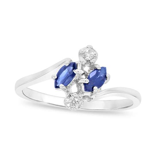0.28ctw Sapphire and Diamond Ring in 14k White Gold