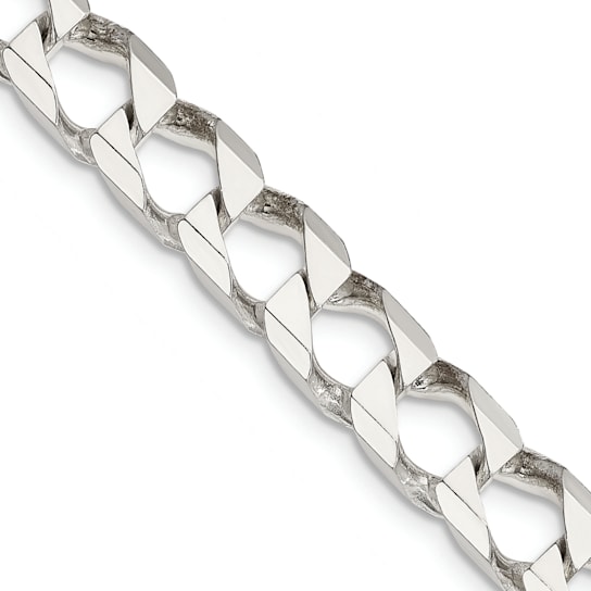 Sterling Silver 6.75mm Flat Open Curb Chain