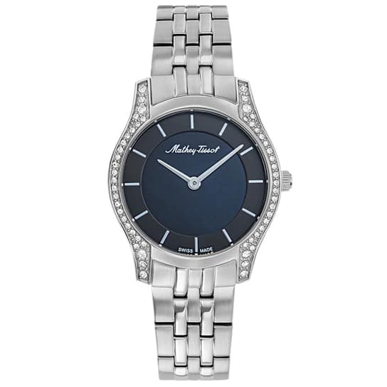Mathey Tissot Women's Tacy Black Dial, Gray Bezel, Stainless Steel Watch