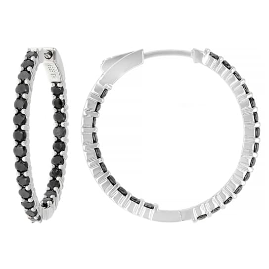 Black Diamond Inside-Out Earrings In Sterling Silver 2.75ctw