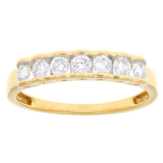 Lab-Grown Diamond Band Ring in 14K Yellow Gold Over Sterling Silver 0.45ctw