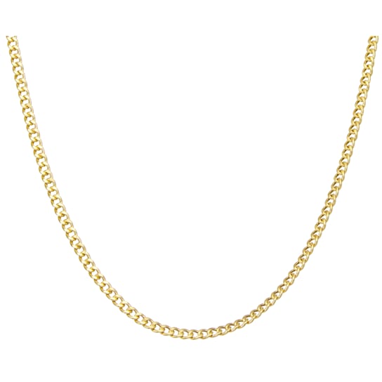 14K Yellow Gold Over Sterling Silver 4.6mm Curb Chain Necklace