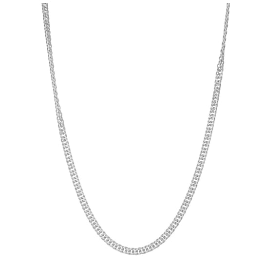 Sterling Silver Men's 3.8mm Double Curb Chain Necklace