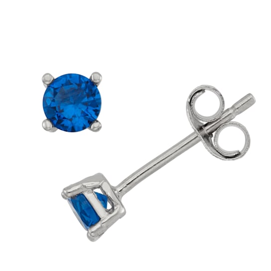 Sterling Silver 4mm Cubic Zirconia September Birthstone Series Stud Earrings